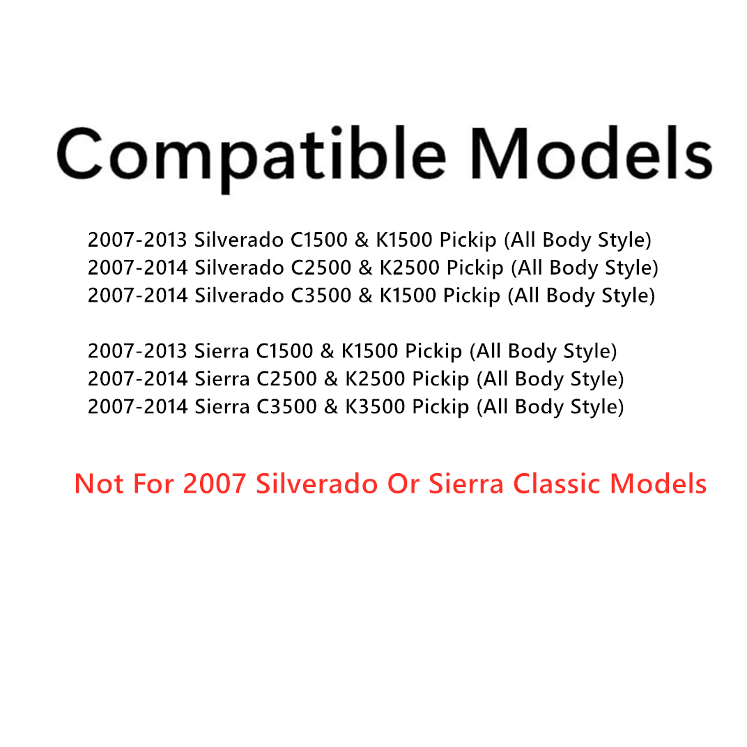 Stationary Non-Heated Back Window Back Glass Compatible with GMC Sierra/Chevrolet Silverado 2007-2013 1500 Models/ 2007-2014 2500 3500 Models