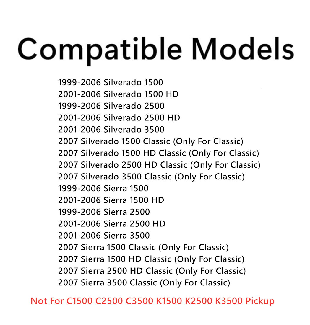 Heated Stationary Back Window Back Glass Compatible with Chevrolet Silverado/GMC Sierra Pickup 1999-2006 Models/Silverado Classic 2007 Models/Sierra Classic 2007 Models