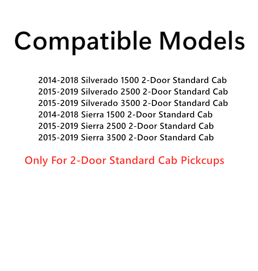 Driver Left Side Door Window Door Glass Compatible with Chevrolet Silverado GMC Sierra 1500 2014-2018 / 2500 3500 2015-2019 2-Door Standard Cab Pickup Only (Not For 4-Door Models)