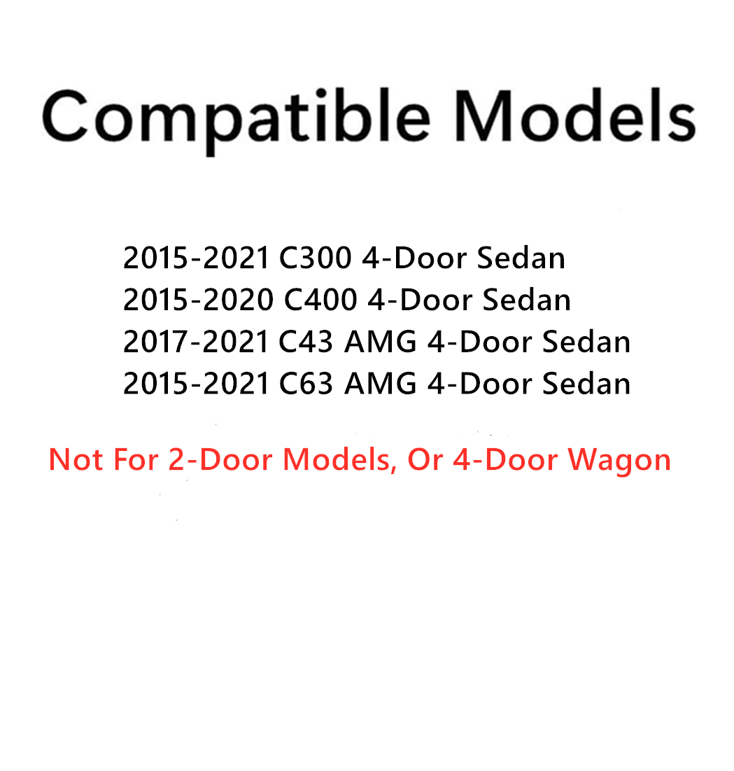 Passenger Right Side Rear Door Window Door Glass Compatible with Mercedes Benz C300 / C400 / C43 AMG / C63 AMG 4-Door Sedan 2015-2021 Models