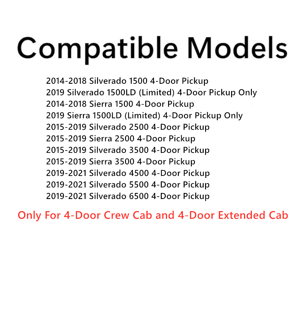 Driver Left Side Front Door Window Door Glass Compatible with Chevrolet Silverado GMC Sierra 1500 2014-2018 / 1500Limited 2019 / 2500 3500 2015-2019 / 4500 5500 6500 2019-2021 4-Door Pickup Models