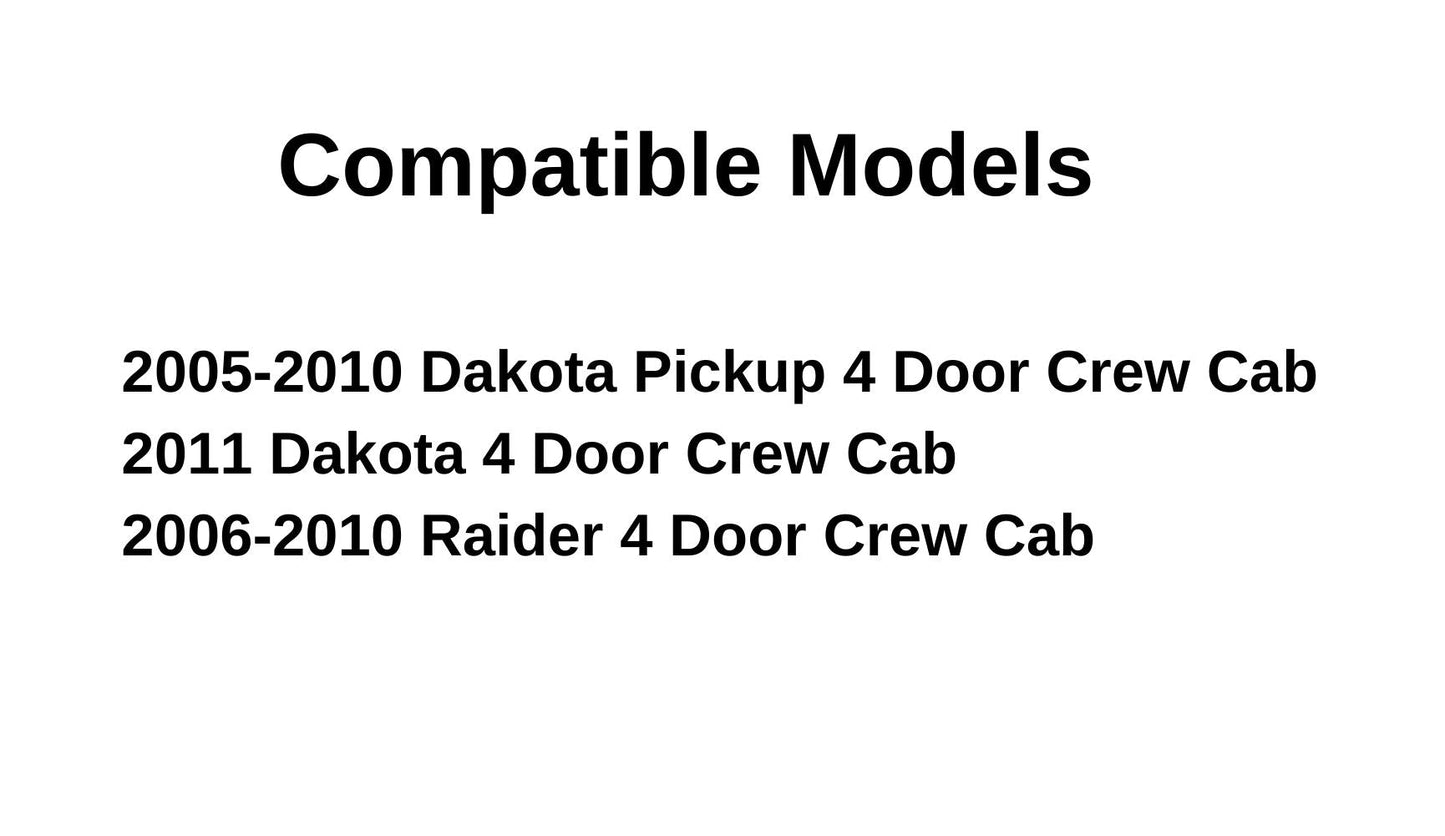 Passenger Right Side Rear Door Window Door Glass Compatible with Dodge Ram Dakota / Mitsubishi Raider 4 Door Crew Cab Pickups 2005-2011 Models