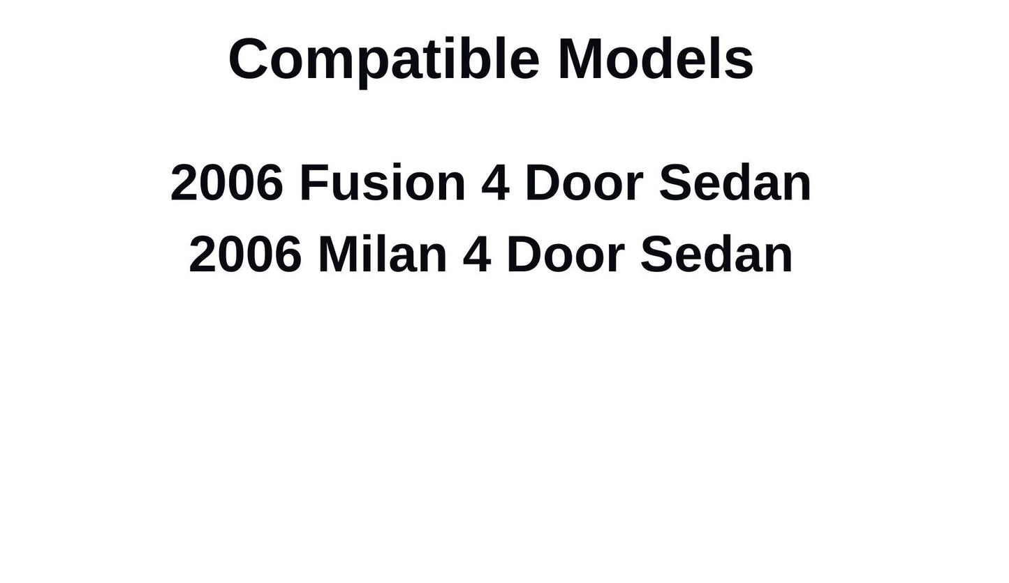 Heated Back Window Back Glass Compatible with Ford Fusion/Mercury Milan 2006 4 Door Sedan Models