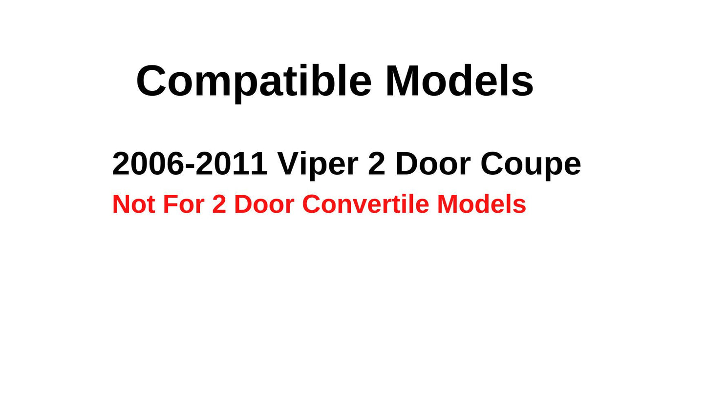 Driver Left Side Door Window Door Glass Compatible with Dodge Viper 2 Door Coupe 2006-2011 Models