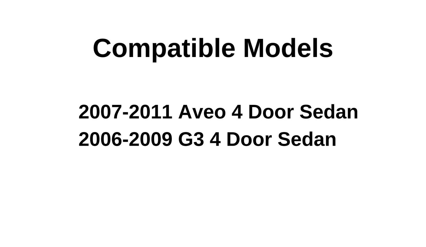 Driver Left Side Rear Door Window Door Glass Compatible with Chevrolet Aveo 4 Door Sedan 2007-2011 Models/Pontiac G3 4 Door Sedan 2006-2009 Models