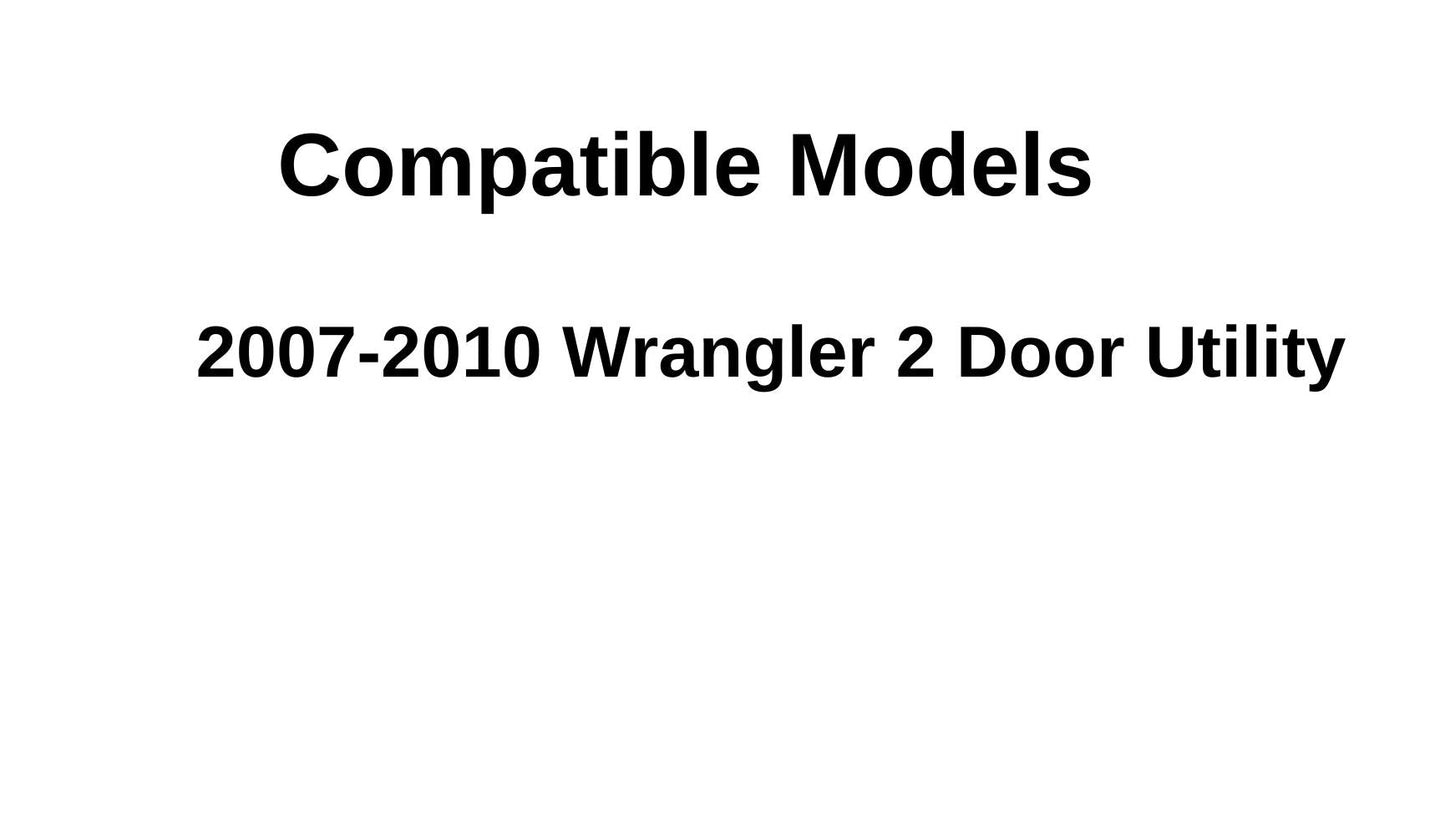 Passenger Right Side Quarter Window Quarter Glass Compatible with Jeep Wrangler 2 Door Utility 2007-2010 Models