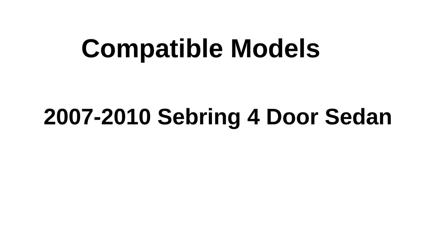 Passenger Right Side Rear Door Window Door Glass Compatible with Chrysler Sebring 4 Door Sedan 2007-2010 Models