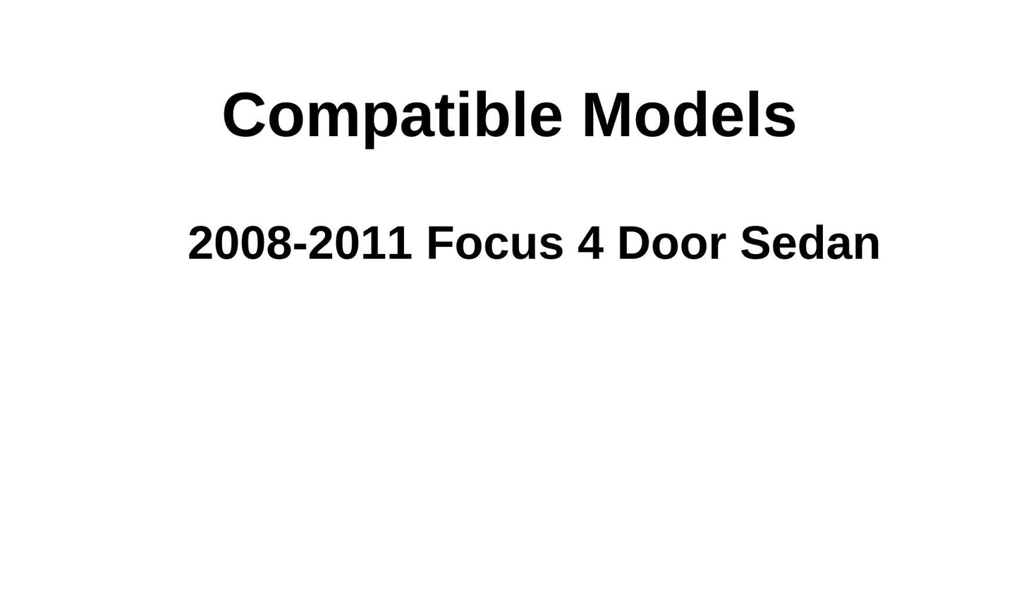 Passenger Right Side Rear Quarter Glass Quarter Window Compatible with Ford Focus 4 Door Sedan 2008-2011 Models