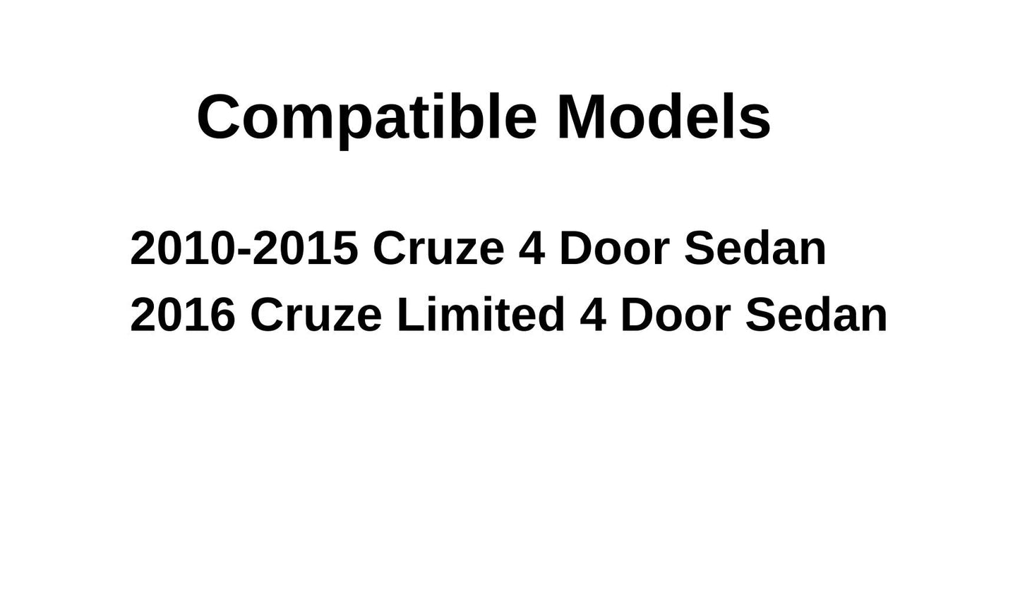 4 Door Sedan Heated Back Window Back Glass Compatible with Chevrolet Cruze 2010-2015 Models/ Cruze Limited 2016 Models