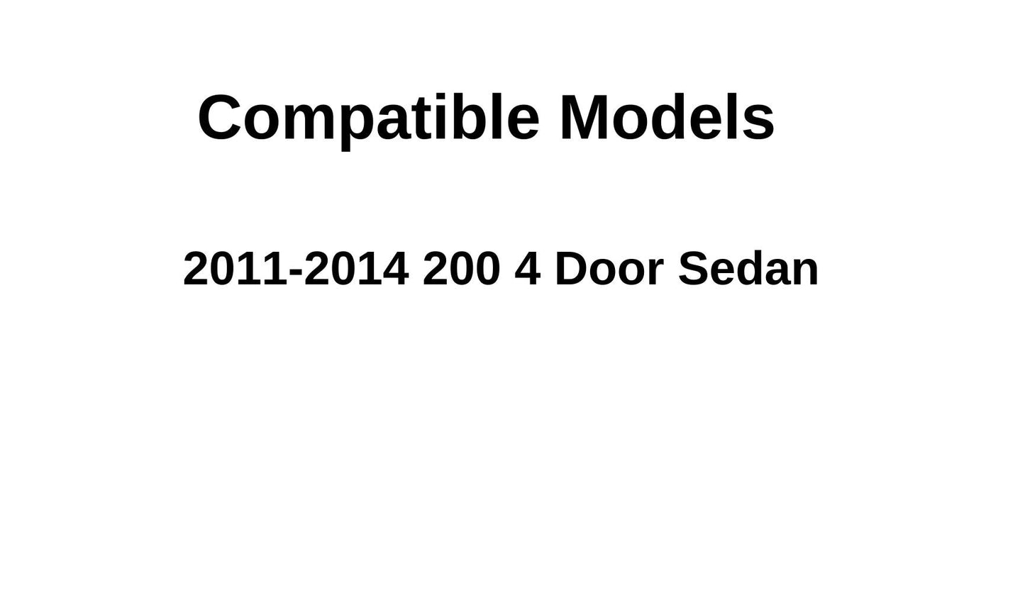 Heated Back Window Back Glass Compatible with Chrysler 200 2011-2014 4 Door Sedan Models