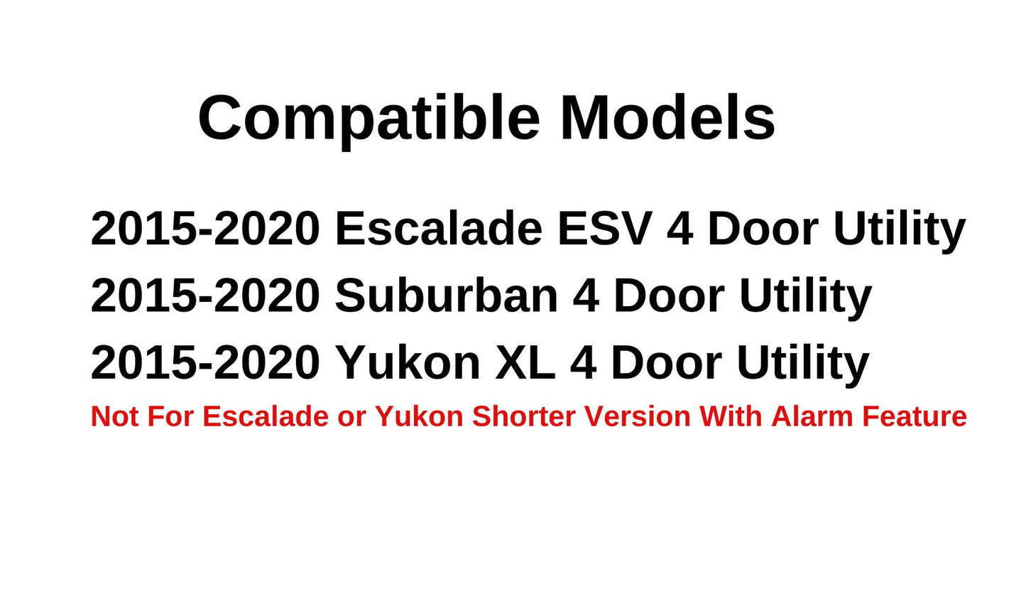 W/ Alarm Feature Driver Left Side Quarter Window Quarter Glass Compatible with GMC Yukon XL/Chevrolet Suburban 2015-2020 Models