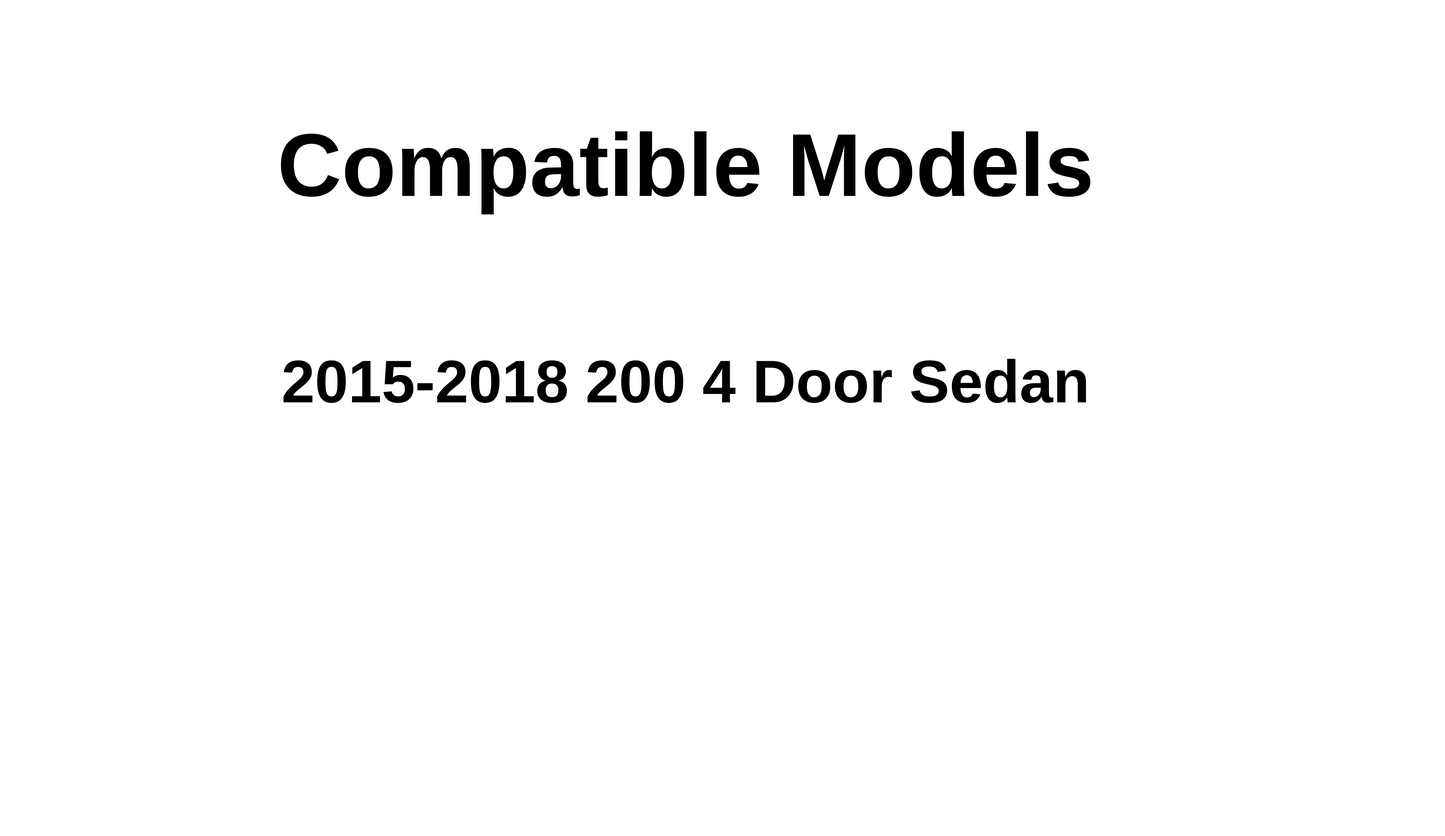 Driver Left Side Rear Door Window Door Glass Compatible with Chrysler 200 4 Door Sedan 2015-2018 Models