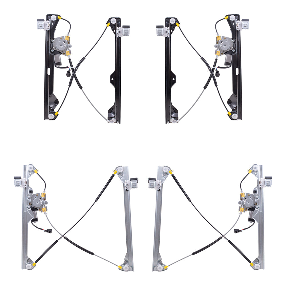Window Regulators with Motor 4 Piece Set Compatible with 07-13 Avalanche 08-13 Escalade EXT 07-13 Sierra 1500/2500HD/3500HD 07-13 Silverado 1500 07-14 Silverado 2500HD/3500HD