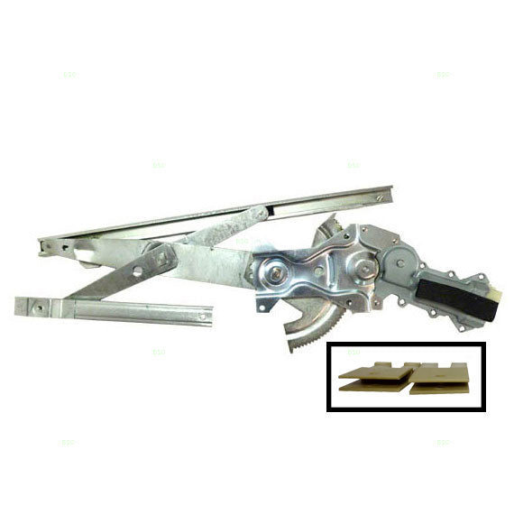 Passenger Front Power Window Regulator with Motor Assembly and 2 Sash Connector Clips Compatible with 1995-2005 Cavalier Sunfire Sedan