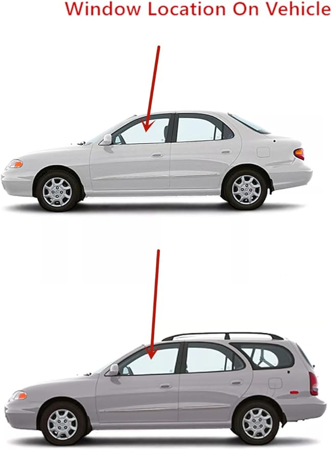 Driver Left Side Front Door Window Door Glass Compatible with Hyundai Elantra 1996-2000 Models