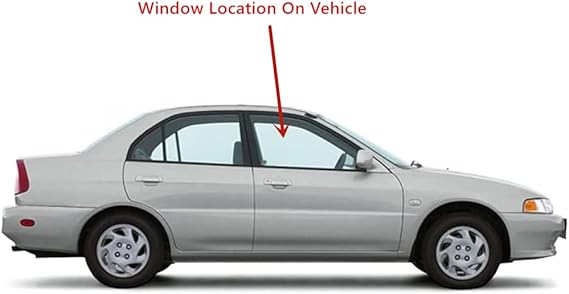 Passenger Right Side Front Door Window Door Glass Compatible with Mitsubishi Mirage 4 Door Sedan 1997-2001 Models