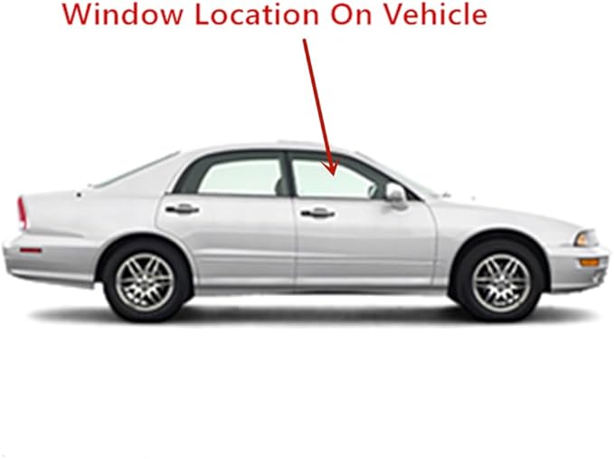 Passenger Right Side Front Door Window Door Glass Compatible with Mitsubishi Diamante 4 Door Sedan 1997-2004 Models