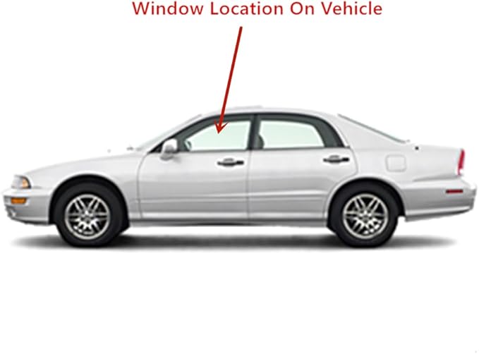 Driver Left Side Front Door Window Door Glass Compatible with Mitsubishi Diamante 4 Door Sedan 1997-2004 Models