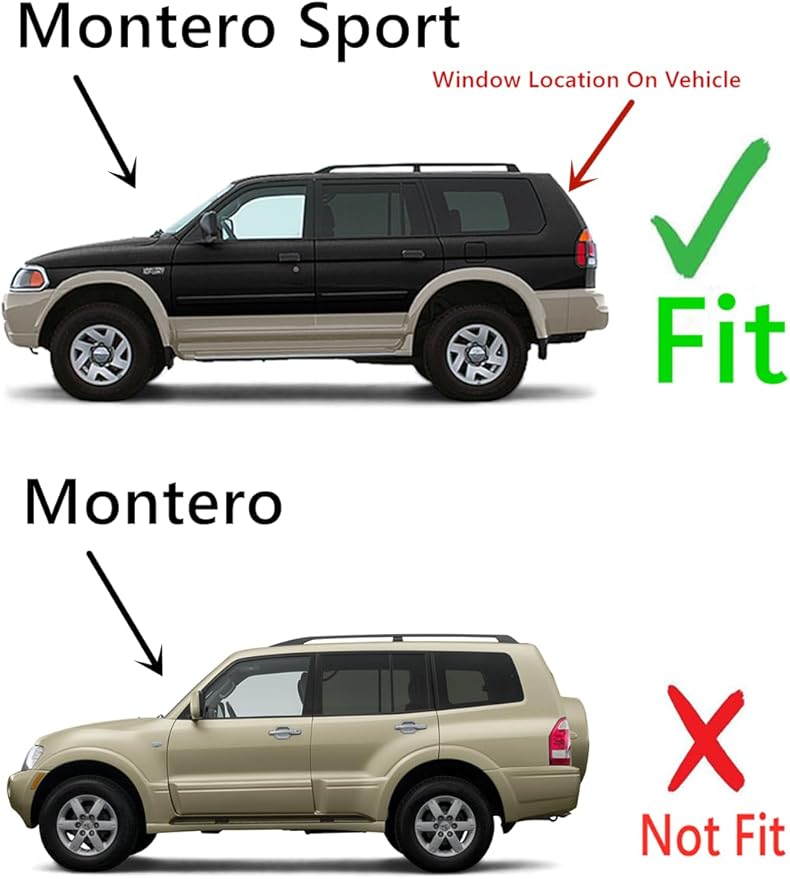 Stationary Heated Back Window Back Glass Compatible with Mitsubishi Montero Sport 1997-2007 Models
