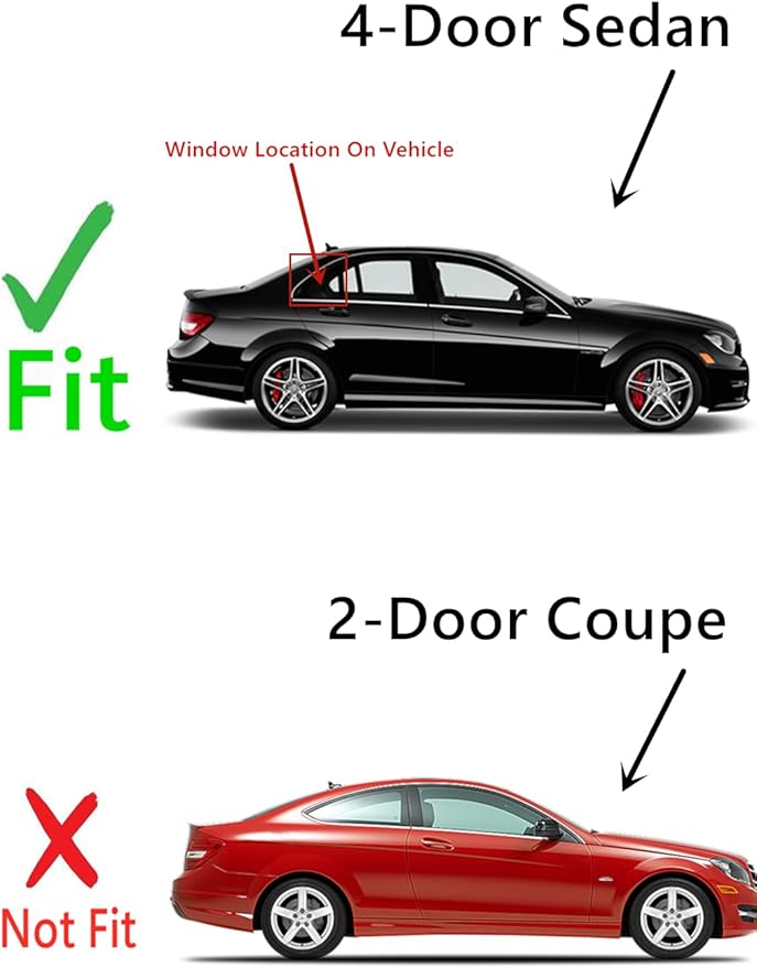 Passenger Right Side Rear Vent Window Vent Glass Compatible with Mercedes Benz C250 / C300 / C350 / C63 AMG 4 Door Sedan 2012-2014 Models