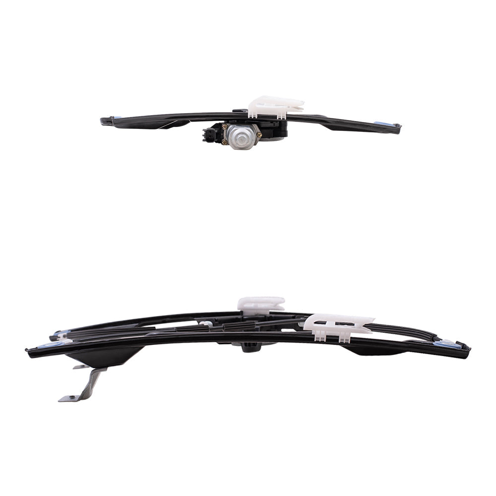 Driver and Passenger Side Power Window Regulators with Motor, 2 Pin Connector and One Touch Open 4 Piece Set Compatible with 2012-2018 Focus