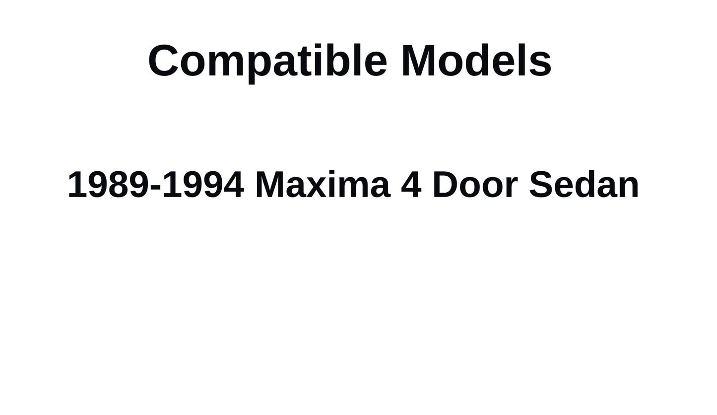 Driver Left Side Front Door Window Door Glass Compatible with Nissan Maxima 4 Door Sedan 1989-1994 Models