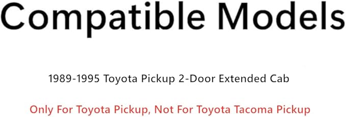 3 Holes Movable Passenger Right Side Quarter Window Quarter Glass Compatible with Toyota Pickup 2 Door Extended Cab 1989-1995 Models