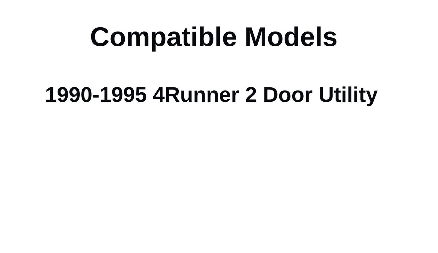 Heated Back Window Back Glass Compatible with Toyota 4Runner 1990-1995 Models