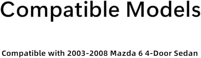 Driver Left Side Rear Door Window Door Glass Compatible with Mazda 6 4 Door Sedan 2003-2008 Models