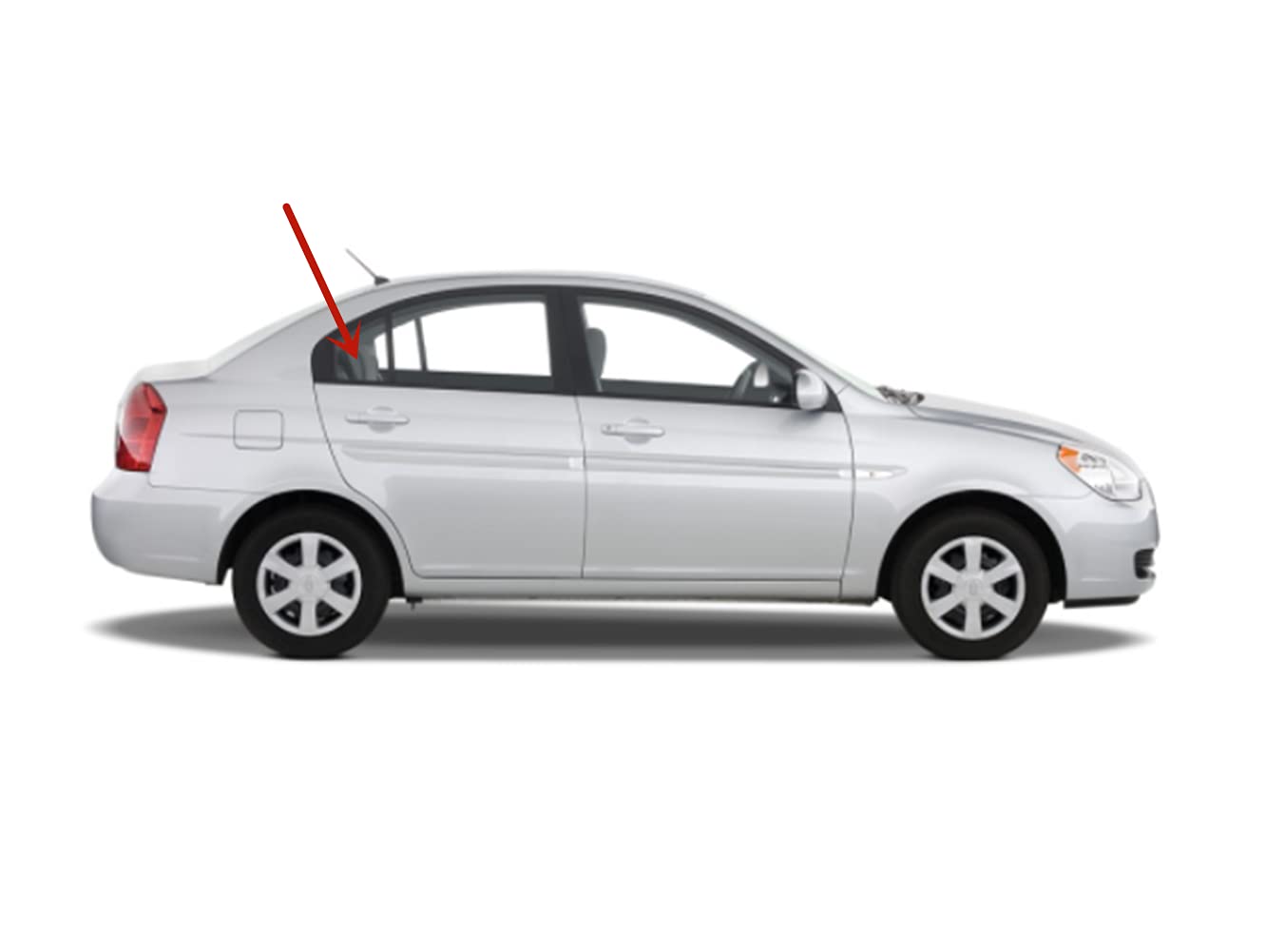 Passenger Right Side Rear Vent Glass Window Compatible with Hyundai Accent 4 Door Sedan 2006-2011 Models
