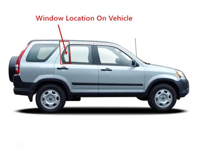 Clear Tempered Passenger Right Side Rear Vent Window Vent Glass Compatible with CR-V 2002-2006 Models