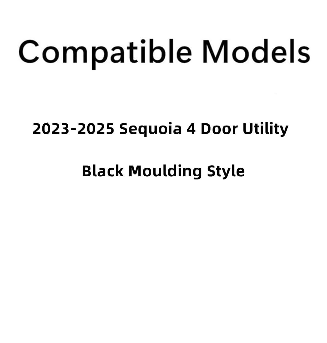 Black Moulding Passenger Right Side Quarter Window Quarter Glass Compatible with Toyota Sequoia 2023-2025 Models