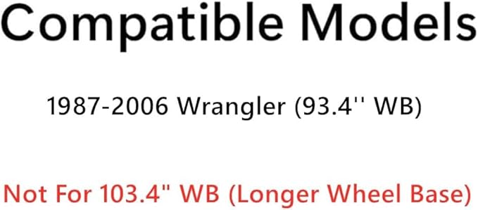 Passenger Right Side Rear Quarter Window Quarter Glass Compatible with Jeep Wrangler 93.4'' WB Short Wheel Bass 1987-2006 Models