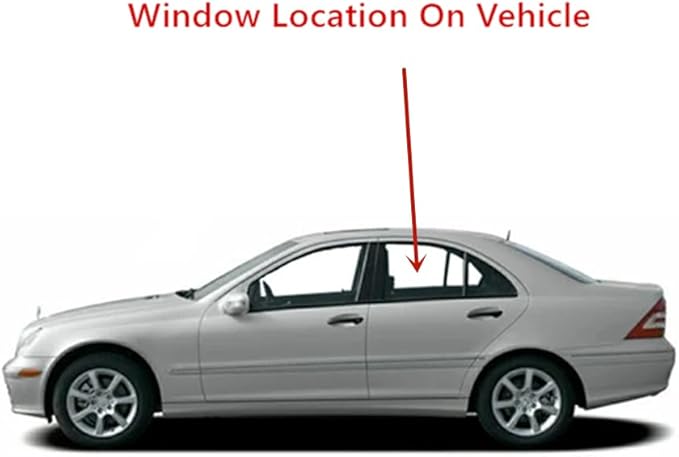 Driver Left Side Rear Door Window Door Glass Compatible with Mercedes Benz C230 C240 C320 C32AMG C55AMG 4 Door Sedan 2001-2005 Models