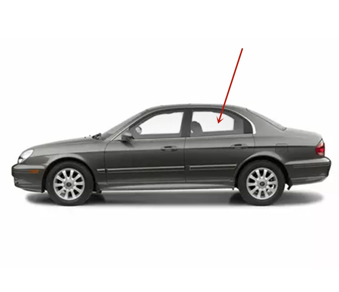 Tempered Driver Left Side Rear Door Window Door Glass Compatible with Hyundai Sonata 1999-2001 Models
