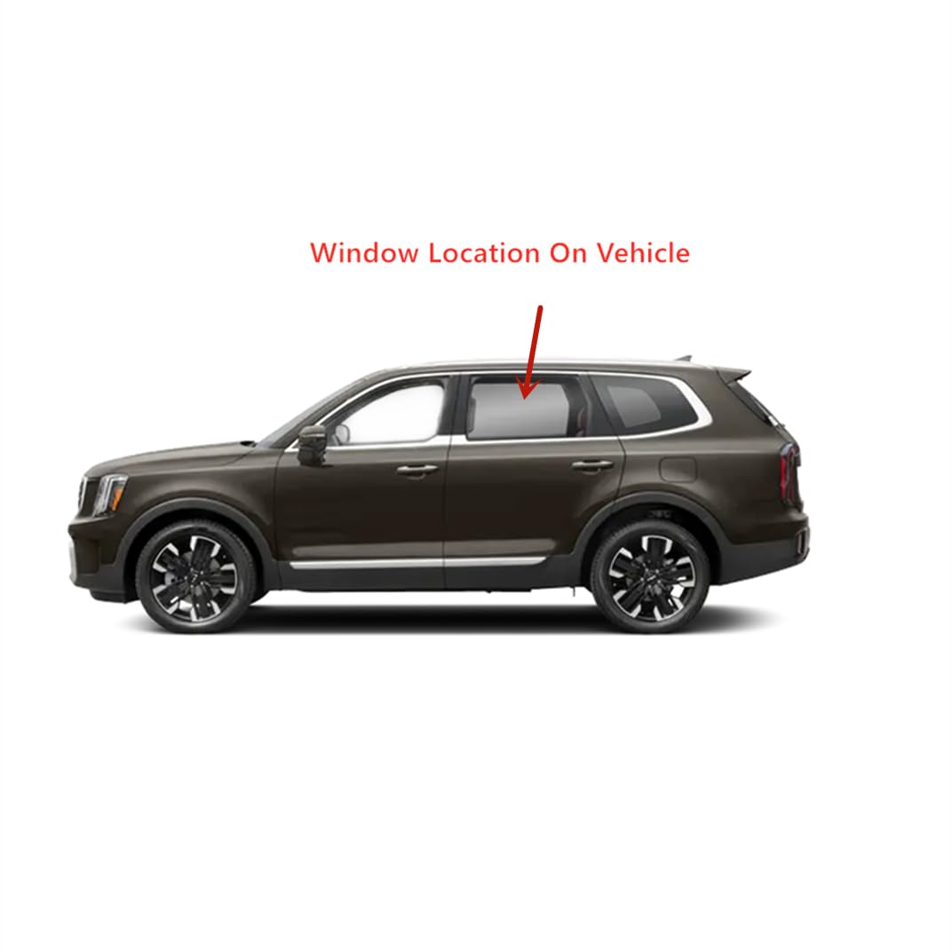Tempered Driver Left Side Rear Door Window Door Glass Compatible with Kia Telluride 2020-2025 Models