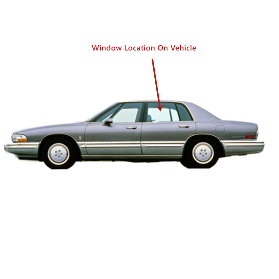 Driver Left Side Rear Door Window Glass Compatible with Buick Electra / Oldsmobile Ninety-Eight 1987-1990 & Buick LeSabre / Oldsmobile Delta Eighty-Eight / Pontiac Bonneville 1987-1991 4-Dr Sedan