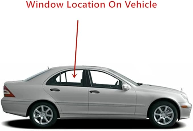 Passenger Right Side Rear Door Window Door Glass Compatible with Mercedes Benz C230 C240 C320 C32AMG C55AMG 4 Door Sedan 2001-2005 Models