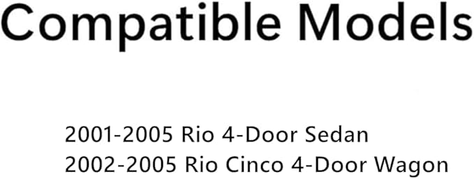 Tempered Passenger Right Side Front Door Window Door Glass Compatible with Kia Rio Sedan / Wagon 2001-2005 Models
