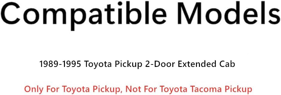 Tempered Privacy Movable Passenger Right Side Quarter Window Quarter Glass Compatible with Toyota Pickup 2 Door Extended Cab 1989-1995 Models