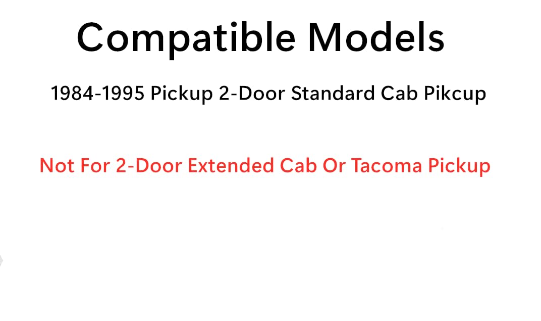 3-Panel Manual Rear Back Slider Window Glass Compatible with Toyota Pickup 2-Door Standard Cab 1984-1995 Models (Not For Extended Or Tacoma Pickups)