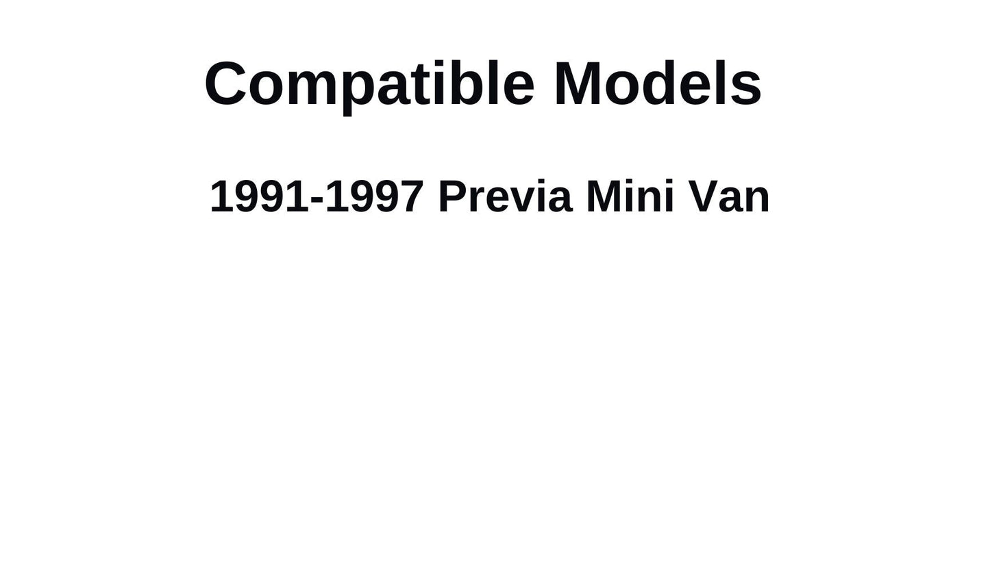 Driver Left Side Front Door Window Door Glass Compatible with Toyota Previa 1991-1997 Models