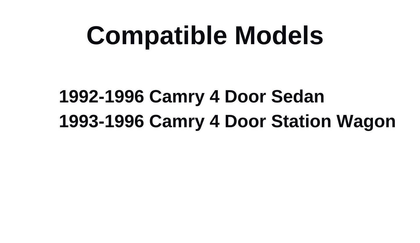 Driver Left Side Front Door Window Door Glass Compatible with Toyota Camry 4 Door Sedan/Wagon 1992-1996 Models