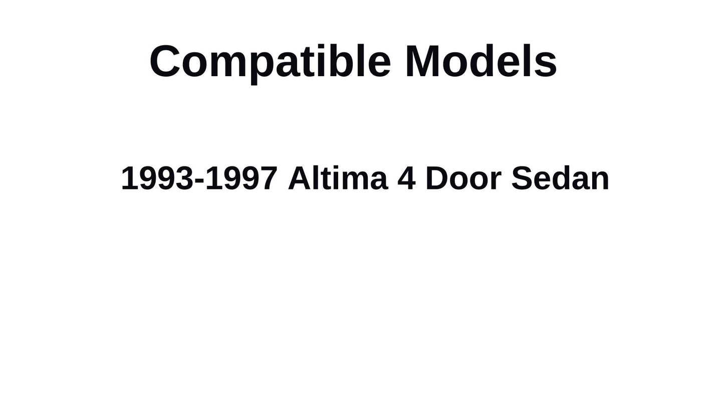 Driver Left Side Front Door Window Door Glass Compatible with Nissan Altima 4 Door Sedan 1993-1997 Models