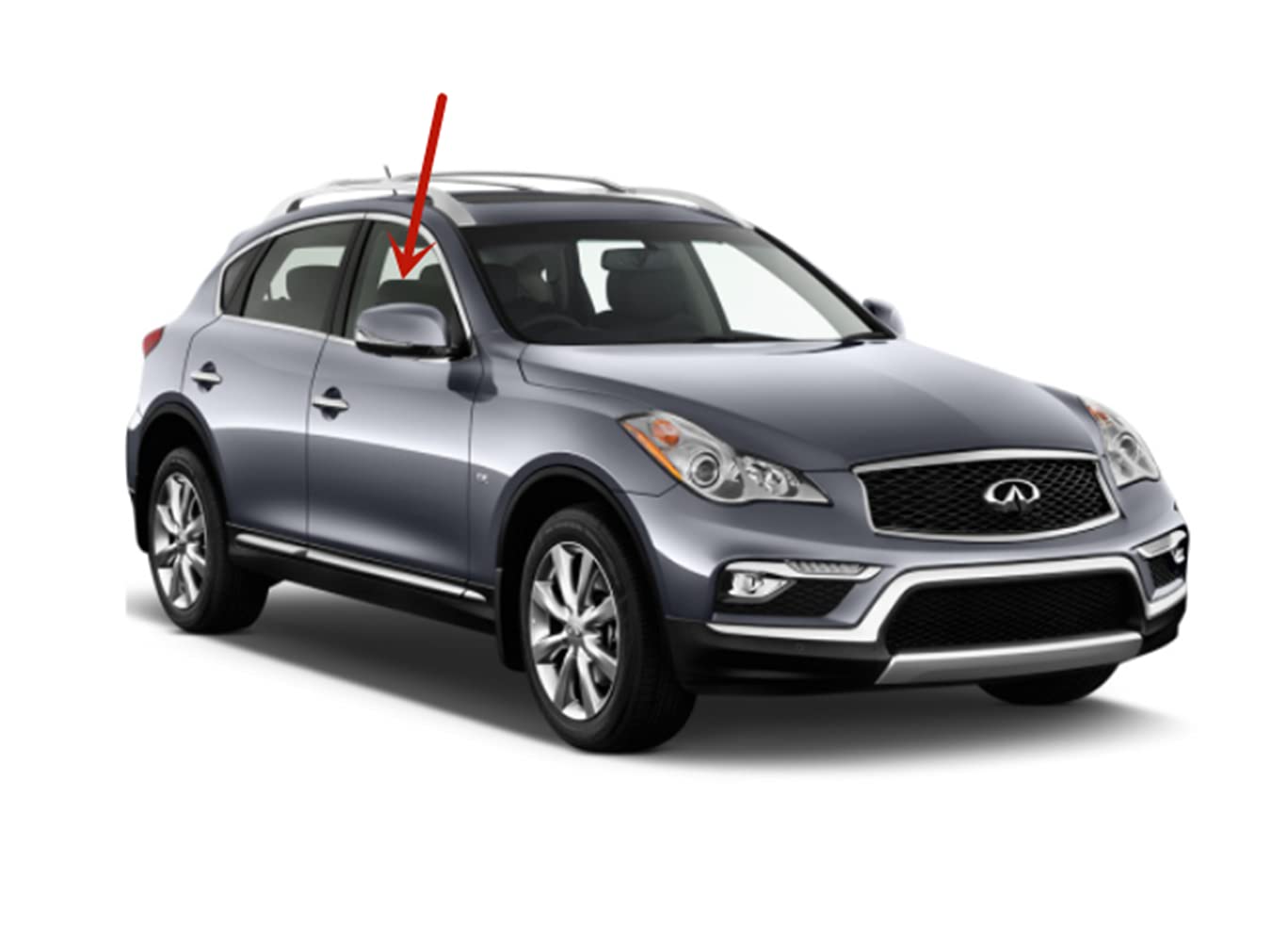 Passenger Right Side Front Door Window Door Glass Compatible with Infiniti EX35 / EX37 / QX50 2008-2017 Models