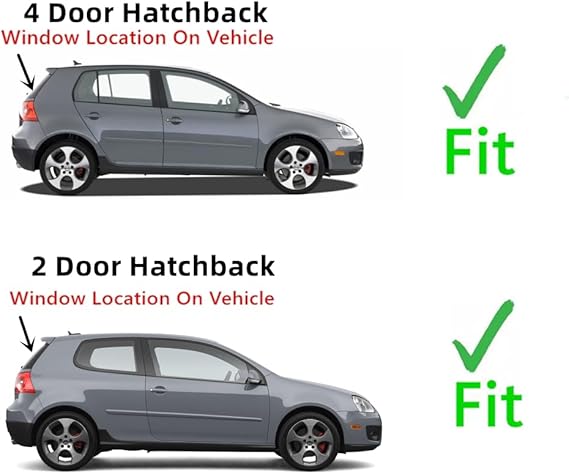 Rear Heated Back Window Back Glass Compatible with Volkswagen Rabbit / GTI / R32 2006-2009 Models