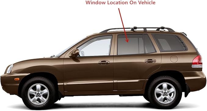 Privacy Driver Left Side Rear Door Window Door Glass Compatible with Hyundai Santa Fe 2001-2006 Models