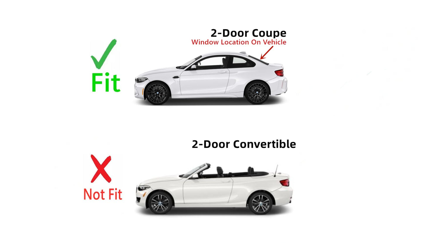 Rear Back Window Back Glass Compatible with BMW 228i 230i M235i M240i M2 2 Door Coupe 2014-2021 Models