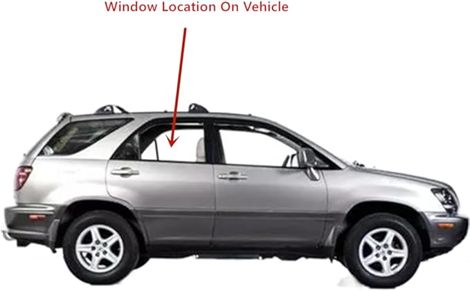 Passenger Right Side Rear Door Window Door Glass Compatible with Lexus RX300 1999-2003 Models