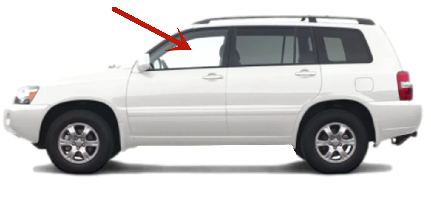 Driver Left Side Front Door Window Door Glass Compatible with Toyota Highlander 2001-2007 Models